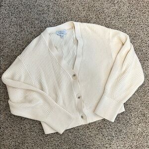 Cream Button-Up Cardigan Sweater